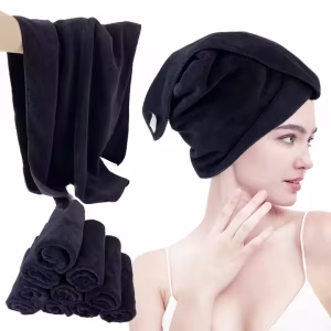 Paquet de 12 serviettes noires - non bleach