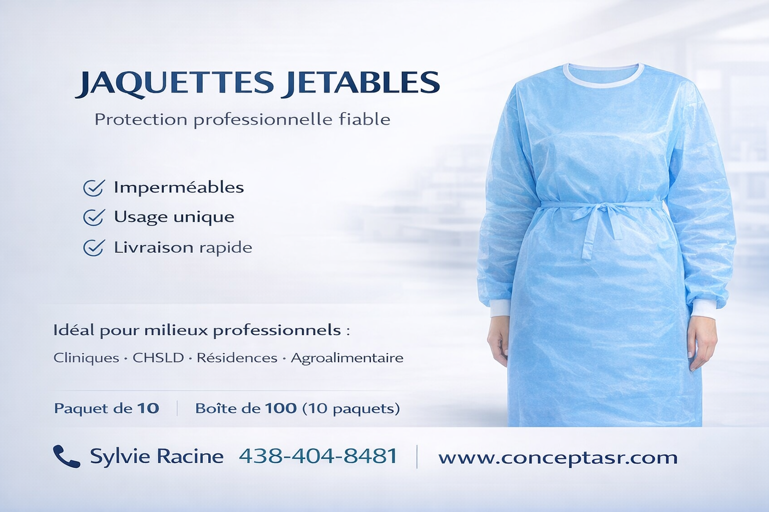 Jaquettes jetables professionnelles – Québec | Livraison rapide