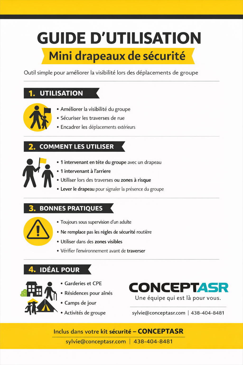 Kit sécurité sorties - drapeaux format compact (12'' x 8'') – Image 2