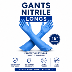 Gants nitrile longs