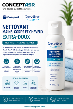GENTLE RAIN® NETTOYANT MAINS, CORPS ET CHEVEUX EXTRA-DOUX 50 ML