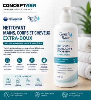 GENTLE RAIN® NETTOYANT MAINS, CORPS ET CHEVEUX EXTRA-DOUX 600 ML
