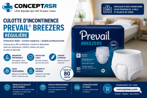 Culotte d’incontinence adulte Prevail® Breezers – Régulière – 80 unités