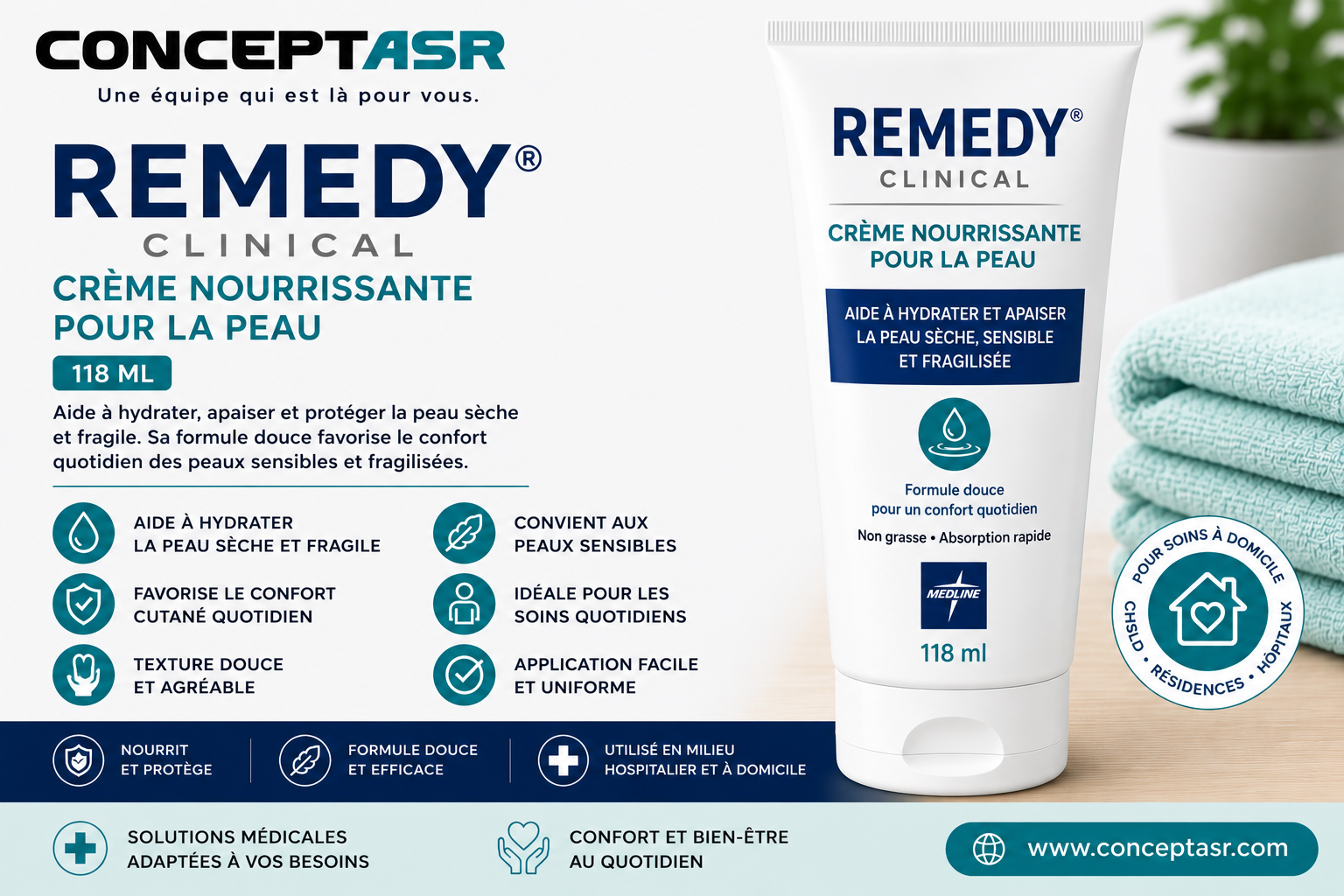 Crème nourrissante pour la peau Remedy® Clinical Medline – 118 ml
