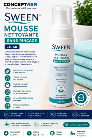 SWEEN® MOUSSE NETTOYANTE SANS RINÇAGE 240 ML