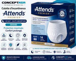 Culotte d’incontinence de nuit Attends Premier Grand | Haute absorption