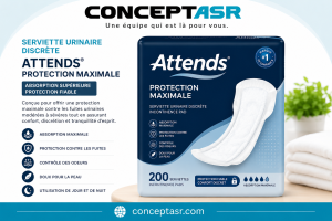 Serviette urinaire discrète Attends® Protection Maximale | ConceptASR