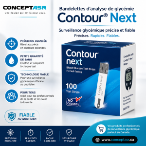 Bandelettes Contour® Next 100 unités | Surveillance glycémique | Concept ASR