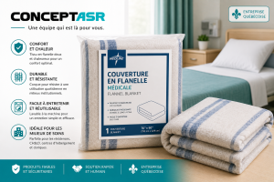 Couverture médicale en flanelle Medline pour CHSLD et résidences | ConceptASR