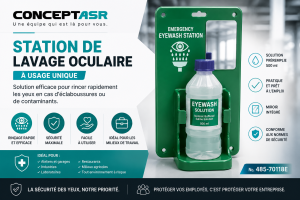 Station de lavage oculaire Medline à usage unique 500 mL