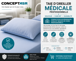 Taie d’oreiller médicale professionnelle – Soft-Fit