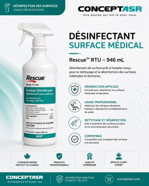 Désinfectant surface médical Rescue™ RTU – 946 mL