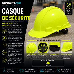 Casque de sécurité haute visibilité