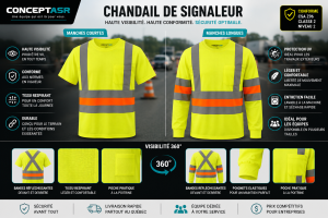 Chandail de signaleur manche courte haute visibilité
