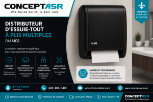 Distributeur d’essuie-tout à plis multiples Palmer noir