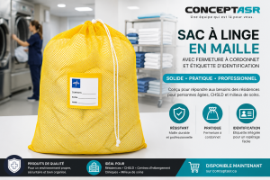 Sac à linge médical en maille – Identification professionnelle