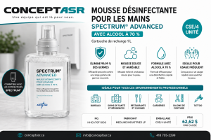 Mousse désinfectante pour les mains Spectrum Advanced 70% alcool 1L