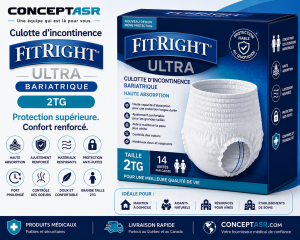 Culotte d’incontinence bariatrique FitRight Ultra 2TG | Haute absorption