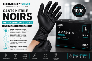 Gants nitrile noirs VersaShield Storm | Medline