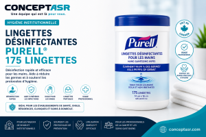 Lingettes désinfectantes PURELL® 175 lingettes | Hygiène institutionnelle | Concept ASR