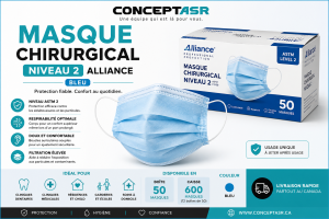 Masque chirurgical niveau 2 Alliance bleu | Concept ASR