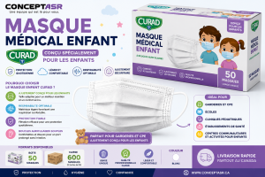 Masque médical enfant CURAD | Boîte de 50 | Concept ASR