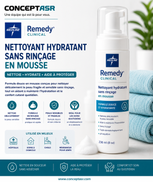 REMEDY® CLINICAL NETTOYANT HYDRATANT SANS RINÇAGE EN MOUSSE 236 ML