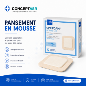 Pansement en mousse silicone avec bordure Medline Optifoam® Gentle Lite 7,5 x 7,5 cm