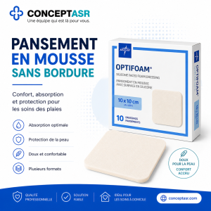 Pansement en mousse silicone sans bordure Medline Optifoam® 10 x 10 cm