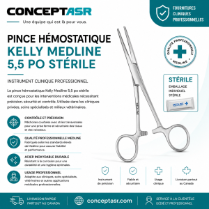 Pince hémostatique Kelly Medline | Instrument clinique professionnel
