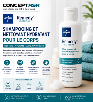 REMEDY® CLINICAL SHAMPOOING ET NETTOYANT HYDRATANT POUR LE CORPS 236 ML