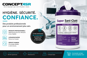 Lingette désinfectante médicale Super Sani-Cloth® – 160/contenant