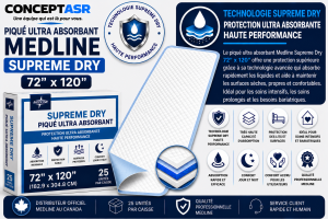 Piqué ultra absorbant Medline Supreme Dry 72 x 120