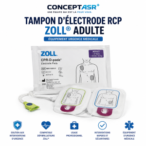 Tampon d’électrode RCP Zoll® Adulte | Équipement urgence médicale | Concept ASR
