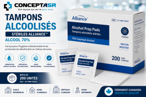 Tampons alcoolisés stériles Alliance™ 70% | Hygiène institutionnelle | Concept ASR