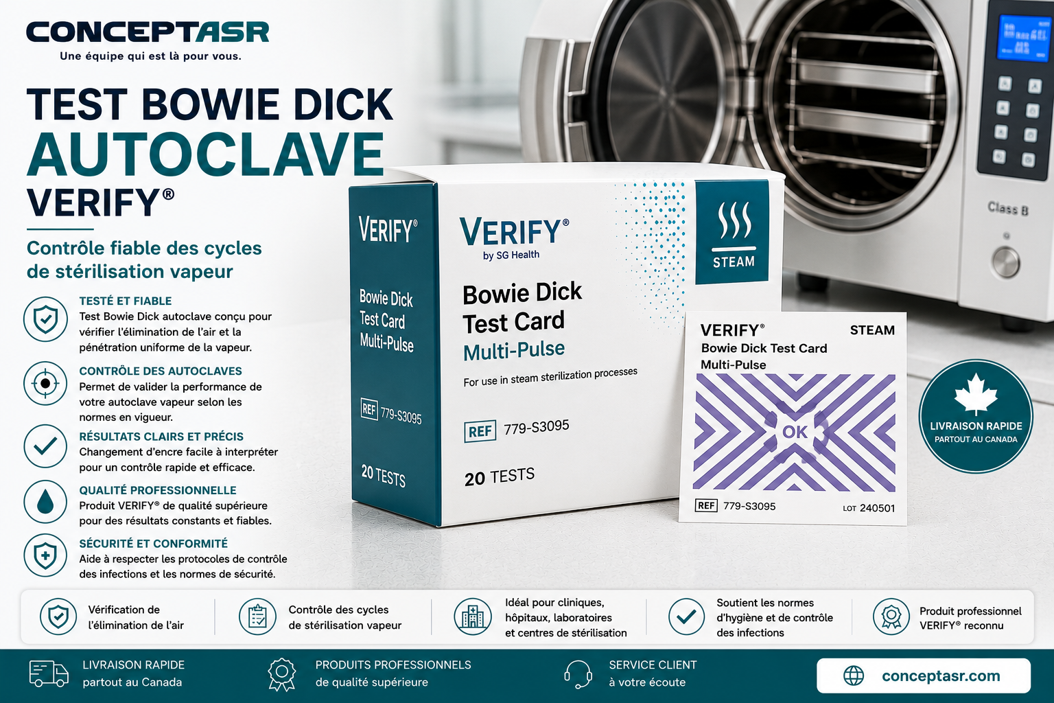 Test Bowie Dick autoclave VERIFY®