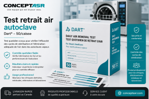 Test retrait air autoclave Dart® 50/caisse