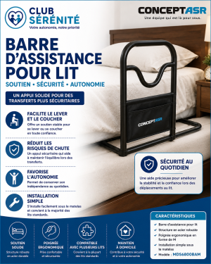 Barre d'assistance pour lit Medline | Sécurité et autonomie