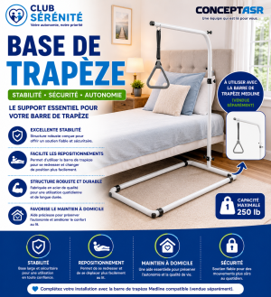 Base de trapèze Medline | Support pour barre de trapèze | Club Sérénité