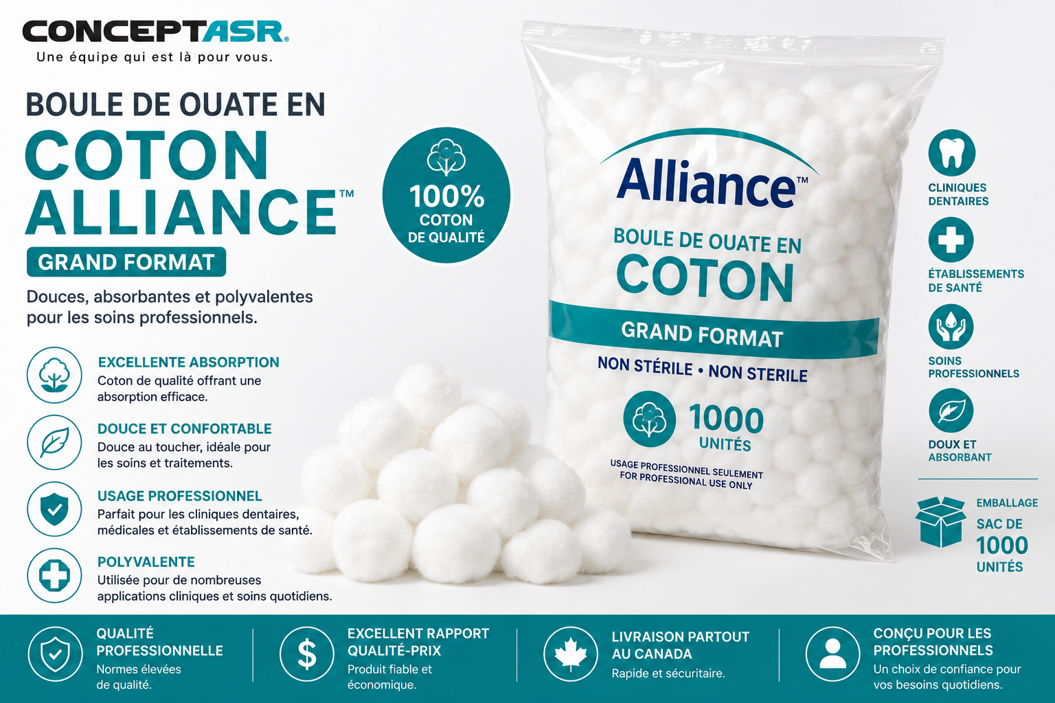 Boule de ouate coton Alliance grand | Concept ASR