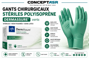 Gants chirurgicaux stériles en polyisoprène DermAssure® | Medline | ConceptASR