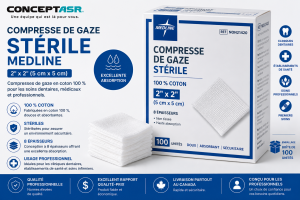 Compresse de gaze 2x2 stérile Medline | Concept ASR