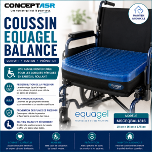 Coussin pour fauteuil roulant EquaGel Balance | Club Sérénité