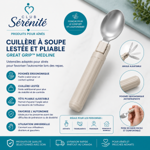 Cuillère à soupe lestée | Ustensiles adaptés pour aînés | Club Sérénité