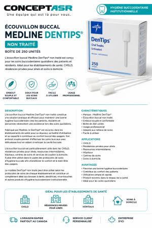 Écouvillon buccal Medline DenTips | Soins buccodentaires | Concept ASR