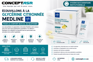 Écouvillons glycérine citronnée Medline | Hygiène buccodentaire | Concept ASR