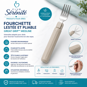 Fourchette lestée | Ustensiles adaptés pour aînés | Club Sérénité