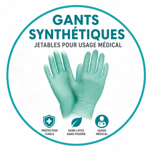 Gants synthétiques jetables pour usage médical