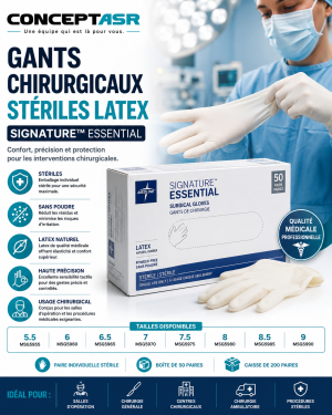 Gants chirurgicaux stériles latex Signature™ Essential | Medline
