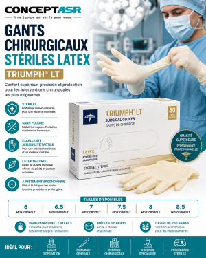 Gants chirurgicaux stériles latex Triumph® LT | Medline | ConceptASR